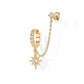 Double Piercing Dangle Chain Huggie Hoop Earrings