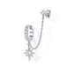 Double Piercing Dangle Chain Huggie Hoop Earrings