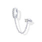 Double Piercing Dangle Chain Huggie Hoop Earrings