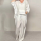 lrregular Hem Cotton Linen Short Sleeve Casual 2-Piece Set