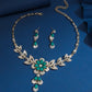 Women’s Rhinestone Floral Necklace ＆ Teardrop Earrings Set