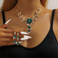 Women’s Rhinestone Floral Necklace ＆ Teardrop Earrings Set