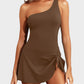 ⏰Last Day Hot Sale!!⌛⛱️Last Day Promotion 49% OFF🔥One Shoulder Skirted One Piece Swimsuit