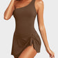 ⏰Last Day Hot Sale!!⌛⛱️Last Day Promotion 49% OFF🔥One Shoulder Skirted One Piece Swimsuit