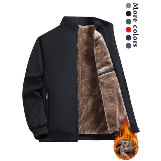 Hot Sale🏆Men's Solid Color Zip Up Warm Jacket -💪Anti-wrinkle, windproof, rainproof and snowproof!