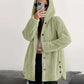 Women's Fuzzy Hooded Long-Sleeved Coat
