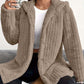 Women's Fuzzy Hooded Long-Sleeved Coat