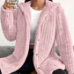 Women's Fuzzy Hooded Long-Sleeved Coat