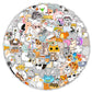 100-Pack Cute Cat Doodle Sticker Set
