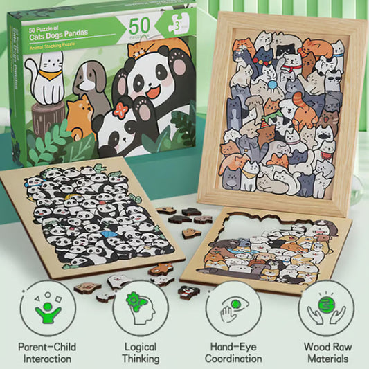 Educational Funny Cute Animal Wooden Puzzle